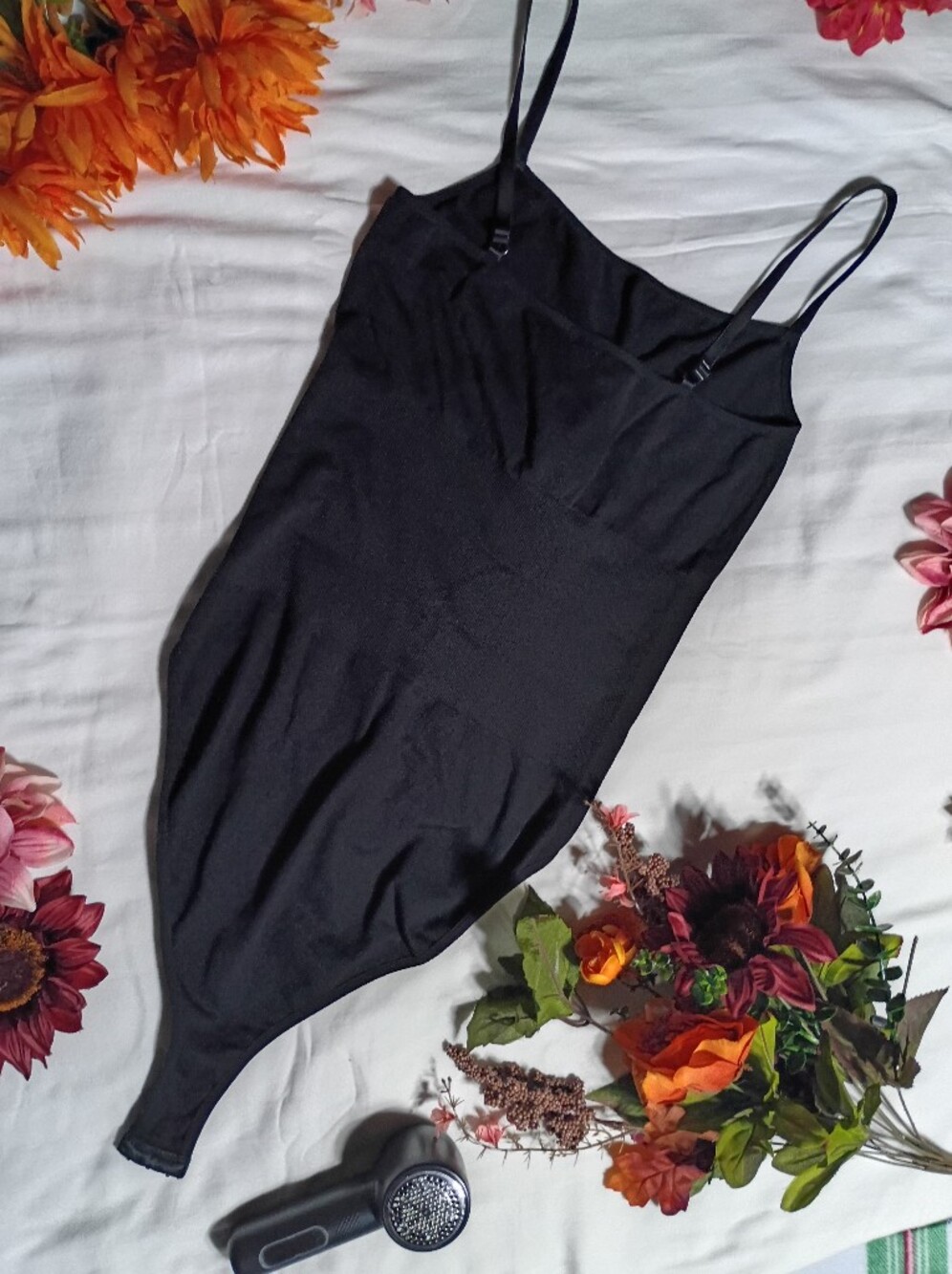 Black Slim Fit Bodysuit with Adjustable Straps